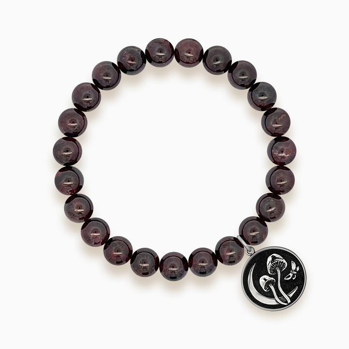 Gemstone Stacker Bracelet With Fungus Lunae Charm