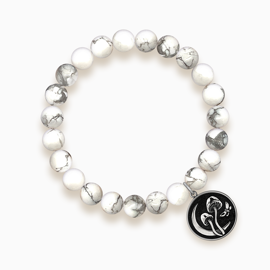 Gemstone Stacker Bracelet With Fungus Lunae Charm