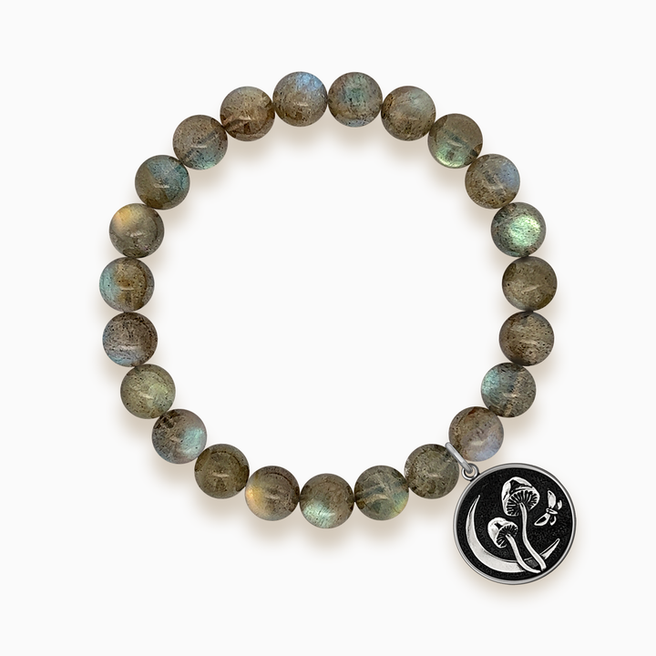 Gemstone Stacker Bracelet With Fungus Lunae Charm