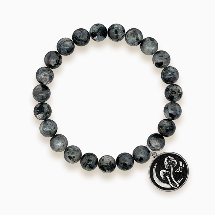 Gemstone Stacker Bracelet With Fungus Lunae Charm