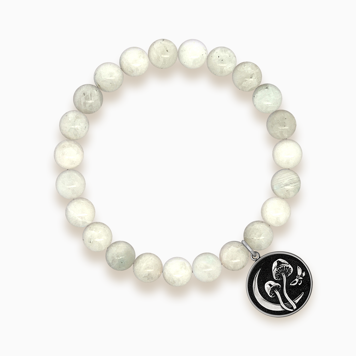 Gemstone Stacker Bracelet With Fungus Lunae Charm