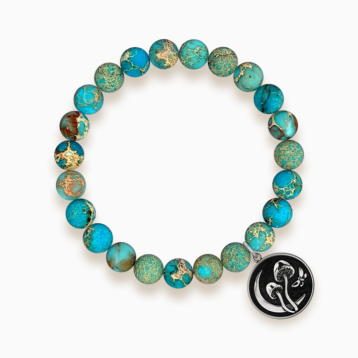 Gemstone Stacker Bracelet With Fungus Lunae Charm