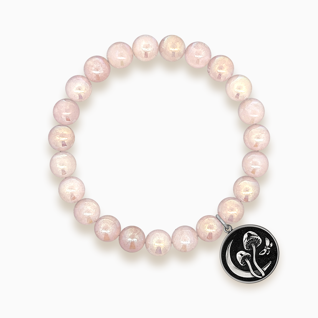 Gemstone Stacker Bracelet With Fungus Lunae Charm