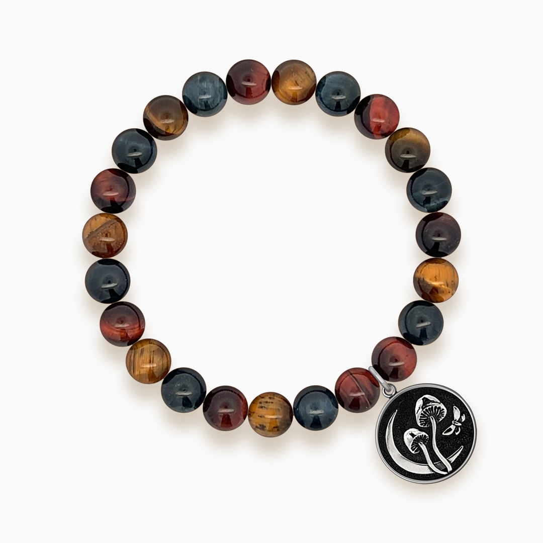 Gemstone Stacker Bracelet With Fungus Lunae Charm