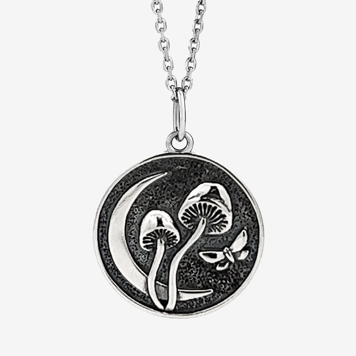 Sterling Silver Fungus Lunae Coin Pendant