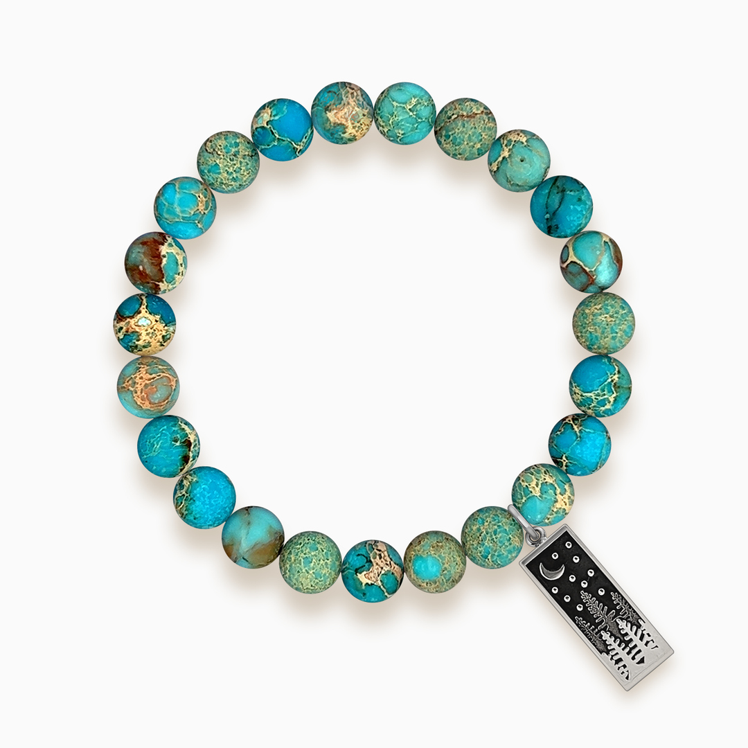 Gemstone Stacker Bracelet With Great Outdoors Charm