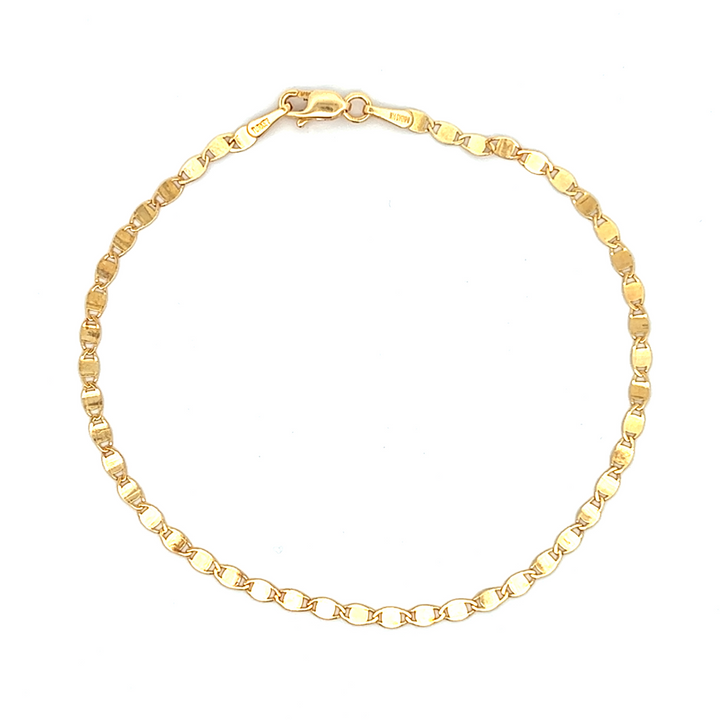 14k Gold Mirror Link Chain Bracelet