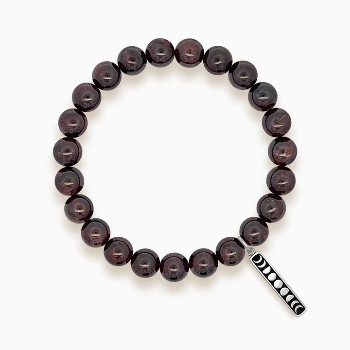 Gemstone Stacker Bracelet With Moon Phase Charm