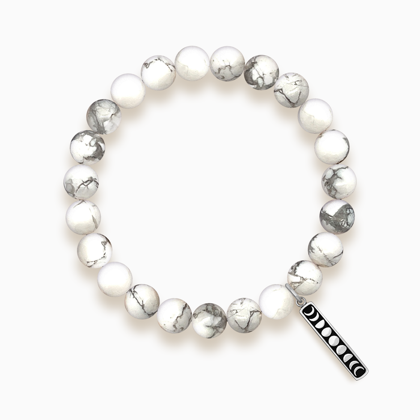 Gemstone Stacker Bracelet With Moon Phase Charm