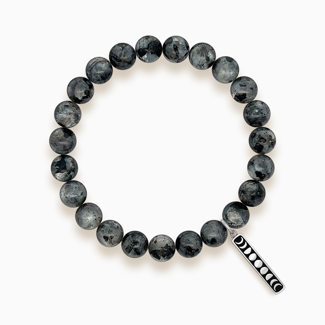 Gemstone Stacker Bracelet With Moon Phase Charm