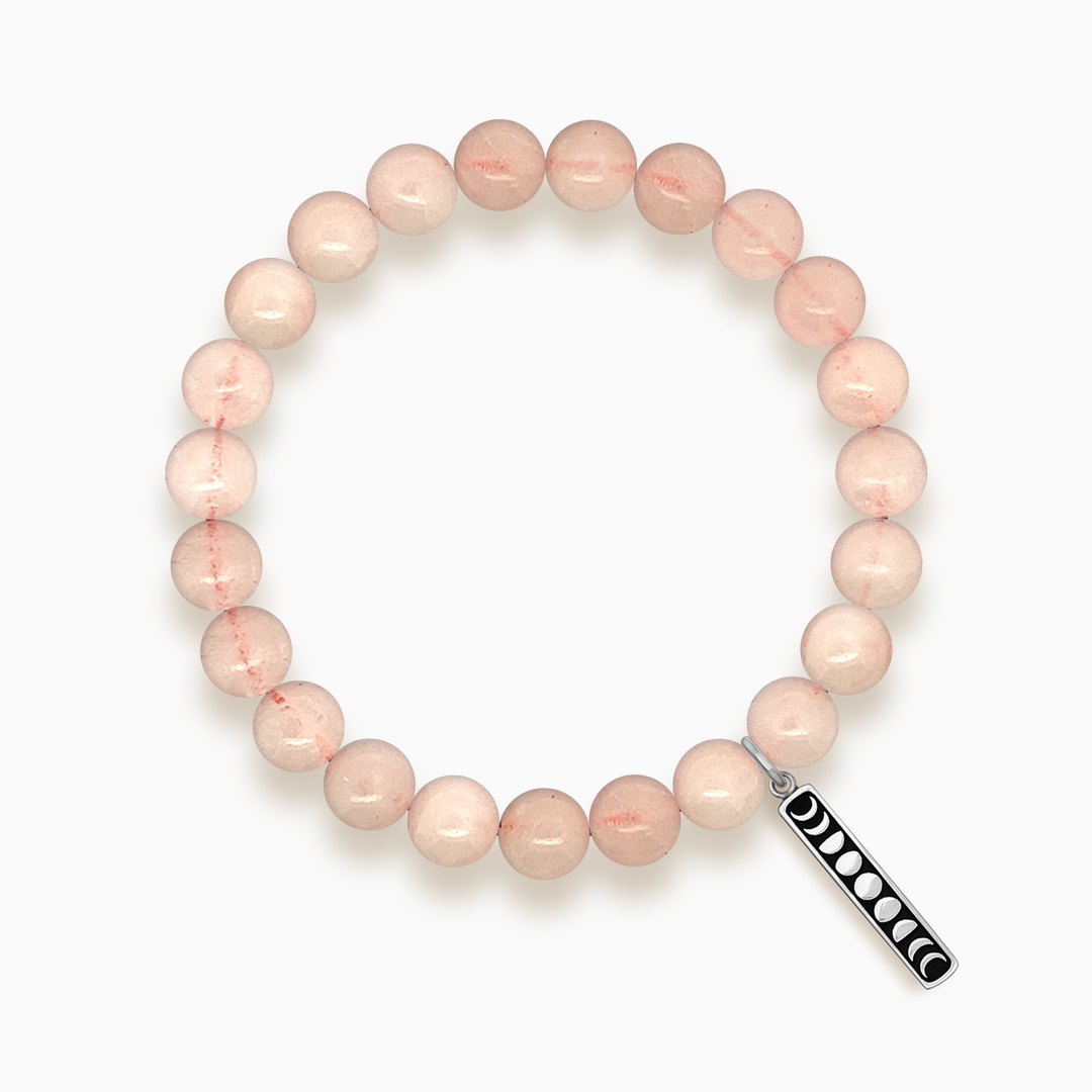 Gemstone Stacker Bracelet With Moon Phase Charm