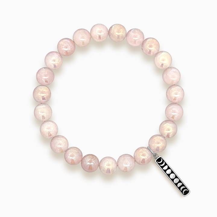 Gemstone Stacker Bracelet With Moon Phase Charm