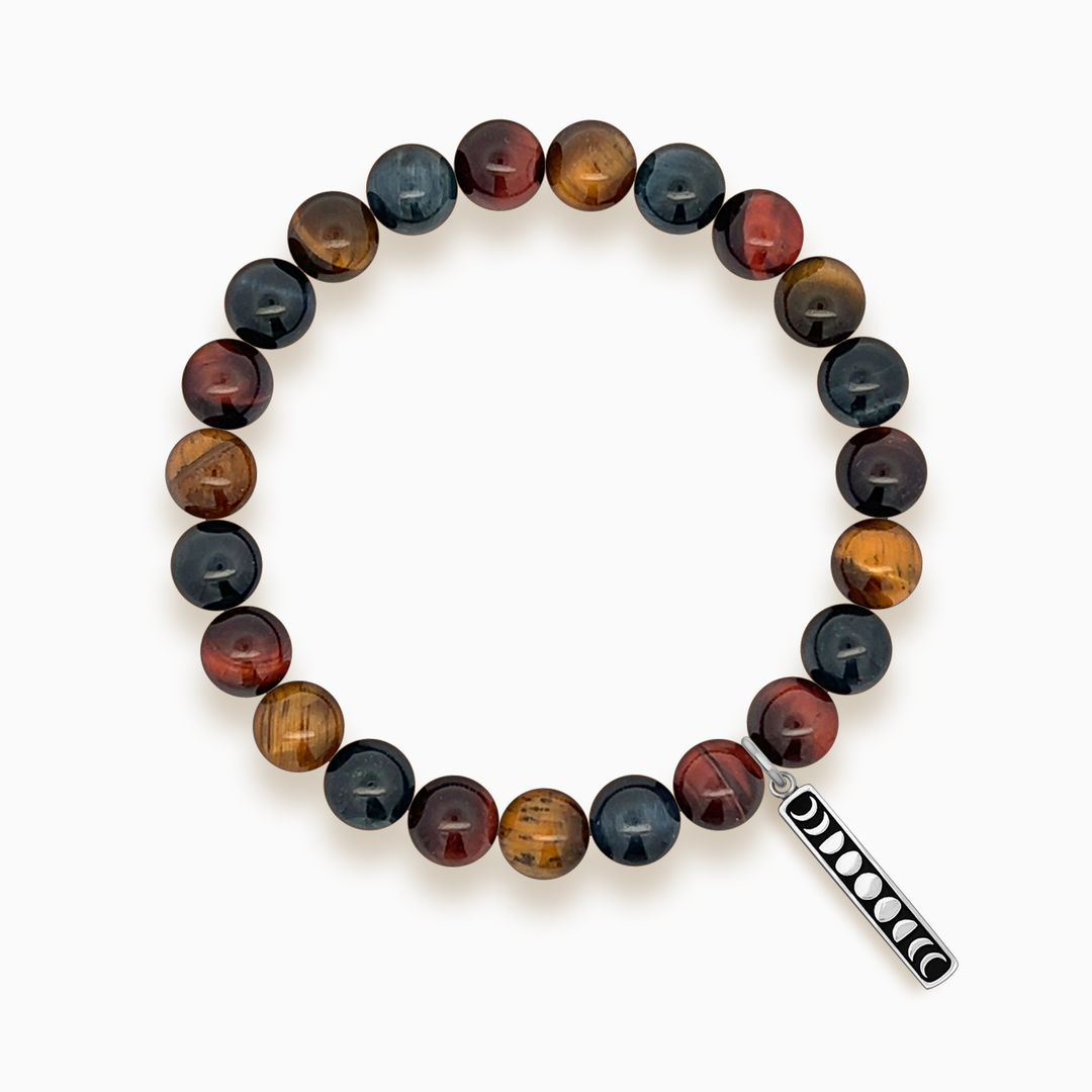 Gemstone Stacker Bracelet With Moon Phase Charm