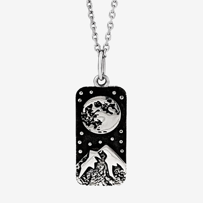 Sterling Silver Moon & Mountain Charm