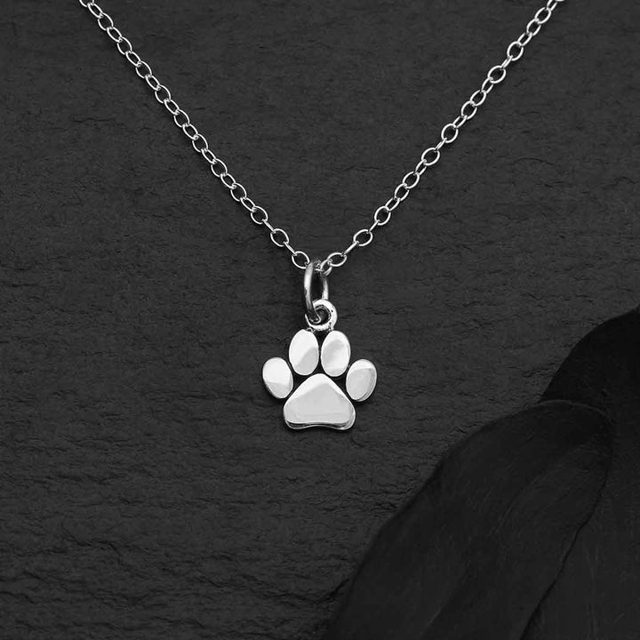 Flat Paw Print Jewelry Charm 13x9mm