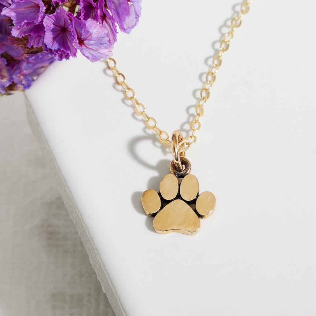 Flat Paw Print Jewelry Charm 13x9mm