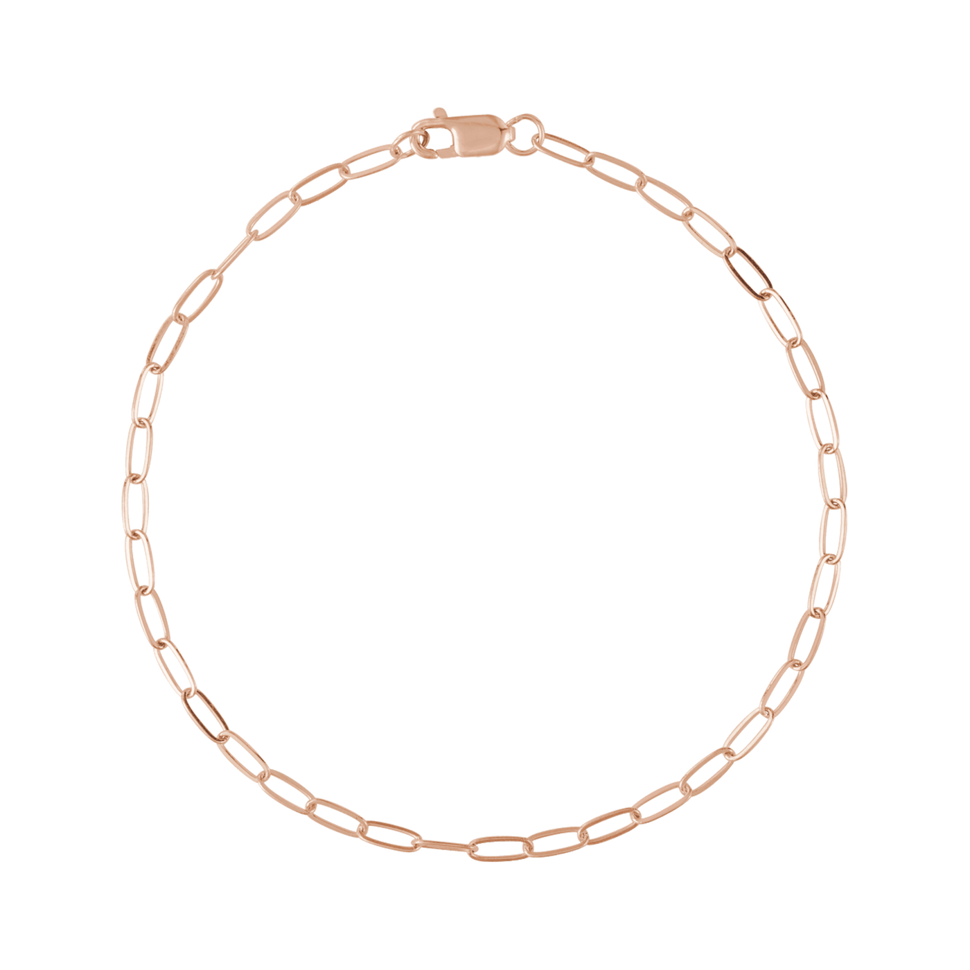 14k Gold 2mm Paperclip Chain Bracelet