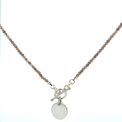 Charm Toggle Micro-Beaded Gemstone Necklace