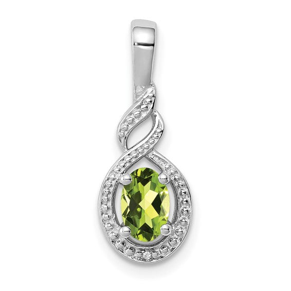 Quincy Pendant - Sterling Silver & Birthstone Diamond Pendant