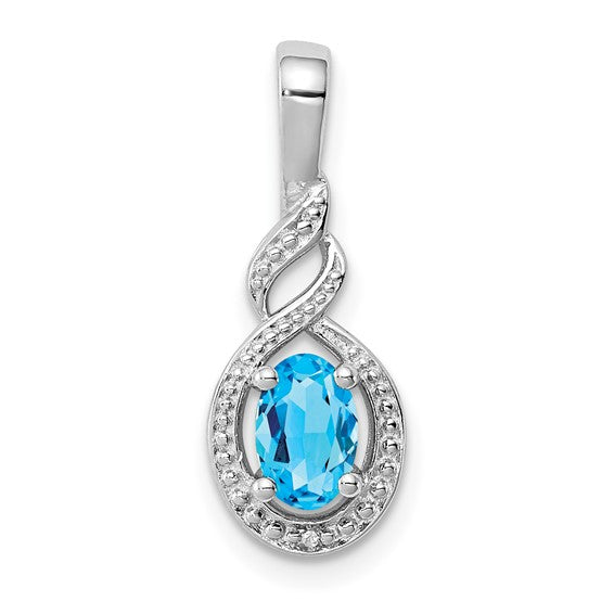 Quincy Pendant - Sterling Silver & Birthstone Diamond Pendant