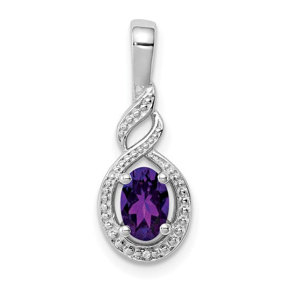 Quincy Pendant - Sterling Silver & Birthstone Diamond Pendant