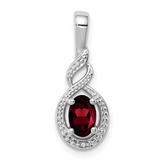 Quincy Pendant - Sterling Silver & Birthstone Diamond Pendant