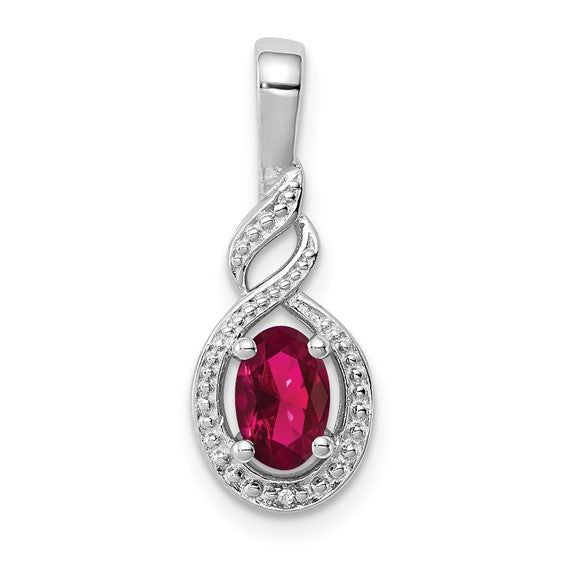 Quincy Pendant - Sterling Silver & Birthstone Diamond Pendant