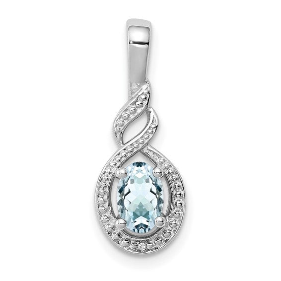 Quincy Pendant - Sterling Silver & Birthstone Diamond Pendant