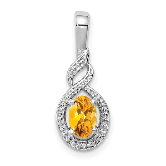 Quincy Pendant - Sterling Silver & Birthstone Diamond Pendant