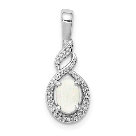 Quincy Pendant - Sterling Silver & Birthstone Diamond Pendant