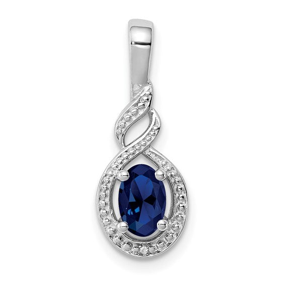 Quincy Pendant - Sterling Silver & Birthstone Diamond Pendant