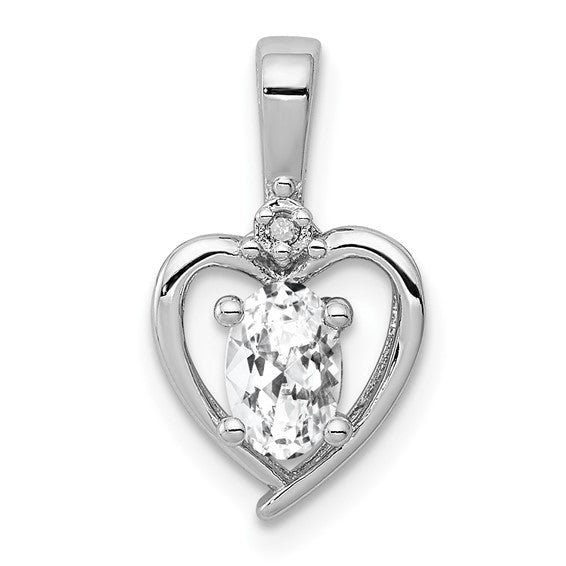 Lovestone Pendant - Sterling Silver & Birthstone Diamond Pendant