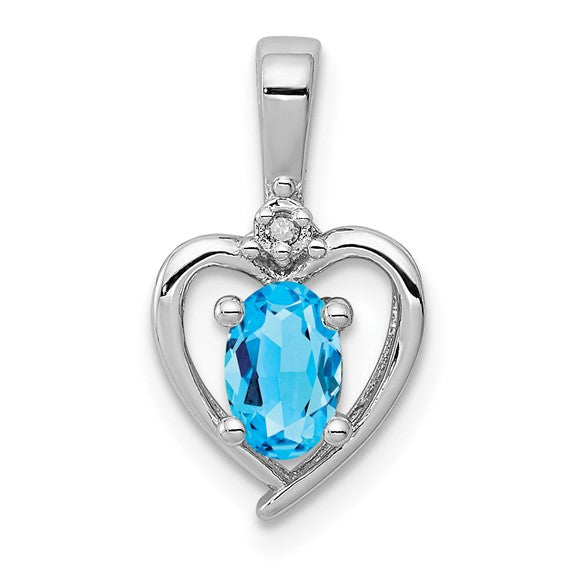 Lovestone Pendant - Sterling Silver & Birthstone Diamond Pendant