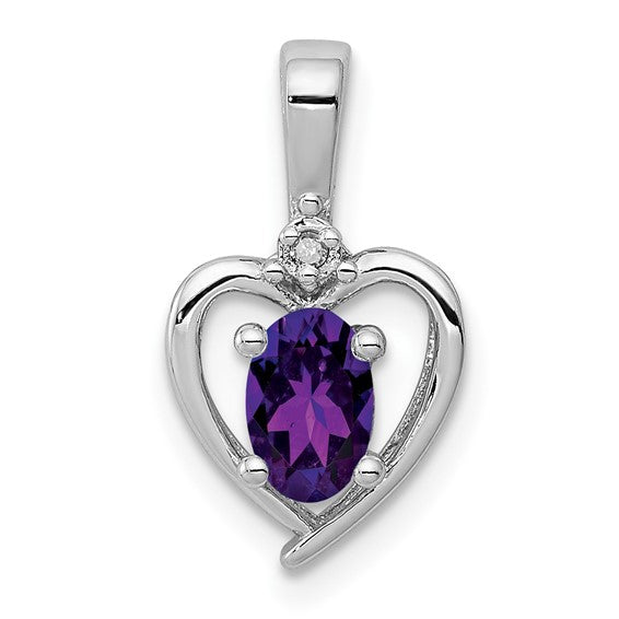 Lovestone Pendant - Sterling Silver & Birthstone Diamond Pendant