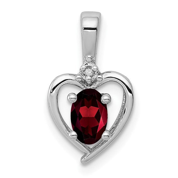 Lovestone Pendant - Sterling Silver & Birthstone Diamond Pendant