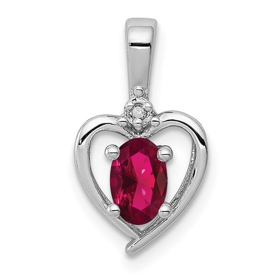 Lovestone Pendant - Sterling Silver & Birthstone Diamond Pendant