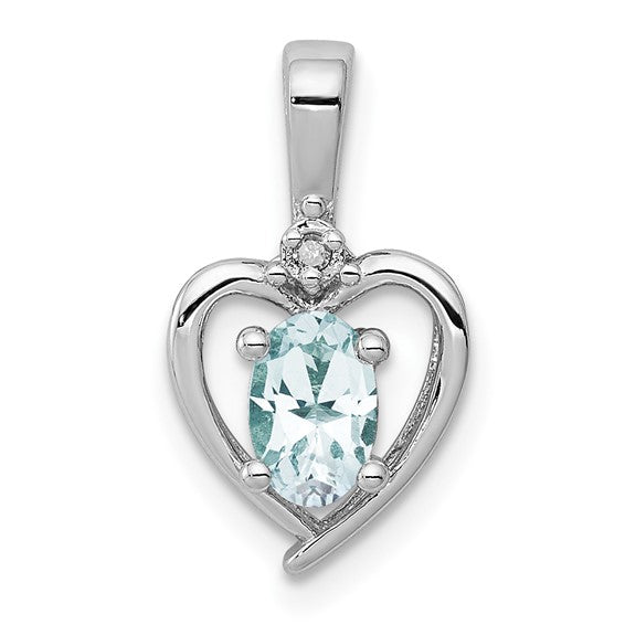 Lovestone Pendant - Sterling Silver & Birthstone Diamond Pendant