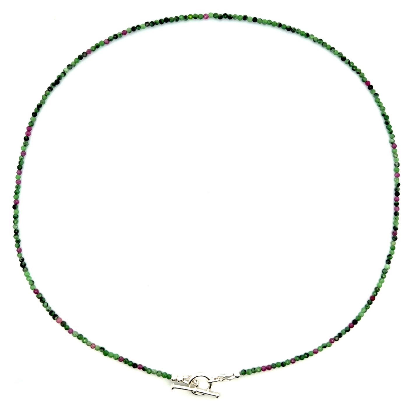 Charm Toggle Micro-Beaded Gemstone Necklace