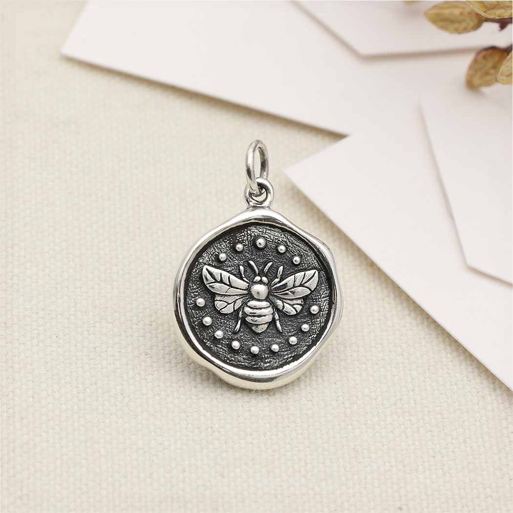 Sterling Silver Wax Seal Bee Charm