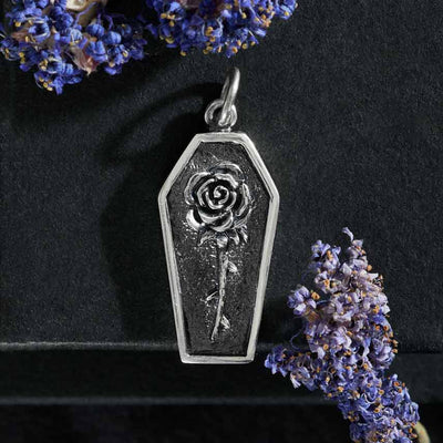 Rose in Coffin Charm