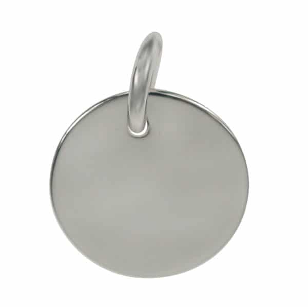 Sterling Silver Engravable 12mm Round Charm