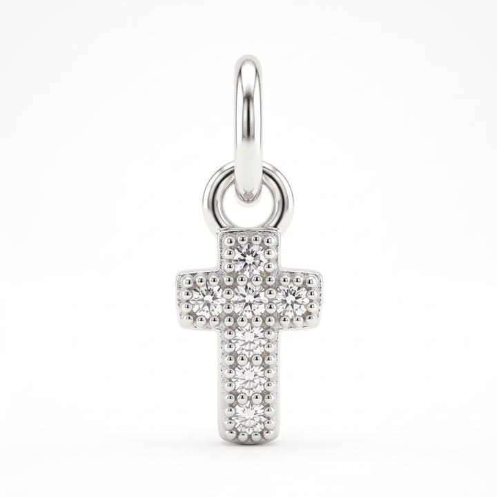 Sterling Silver and CZ Cross Charm