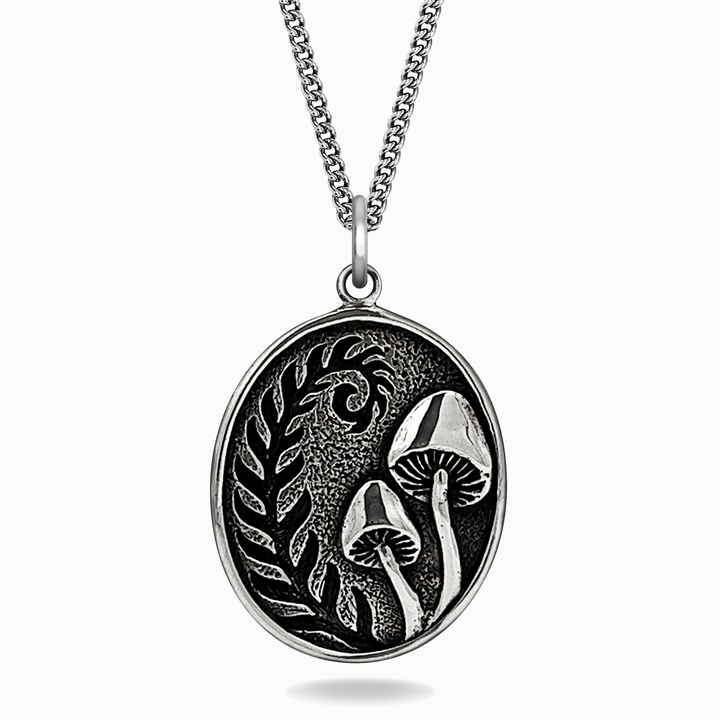 Sterling Silver Fern and Mushroom