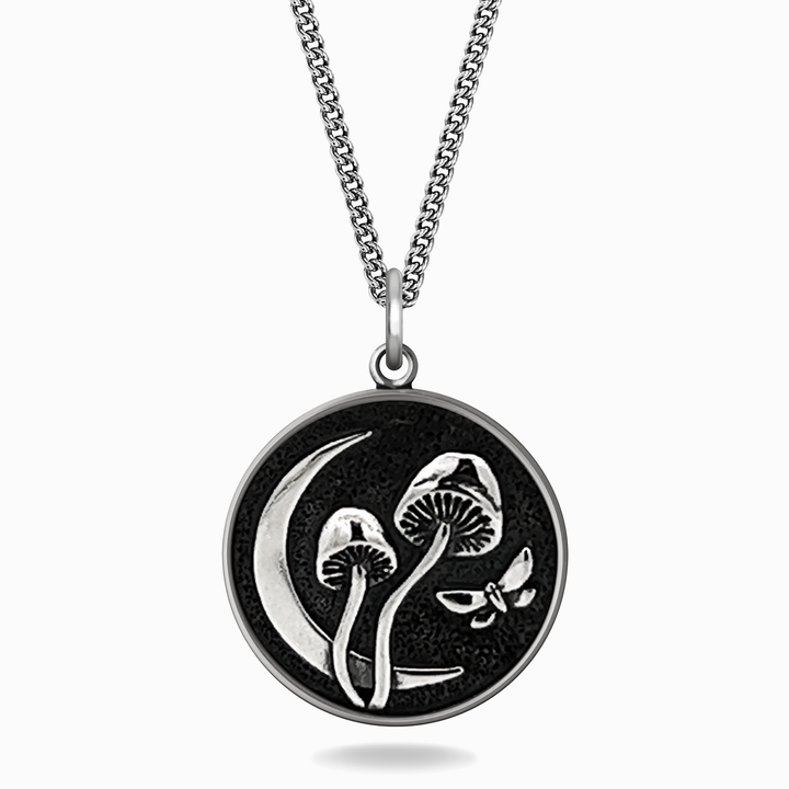 Sterling Silver Fungus Lunae Coin Pendant