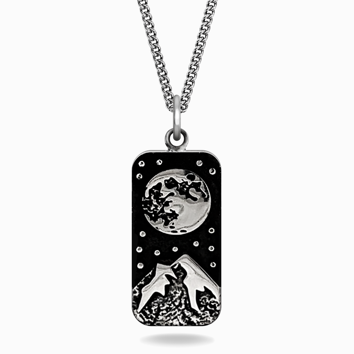 Sterling Silver Moon & Mountain Charm