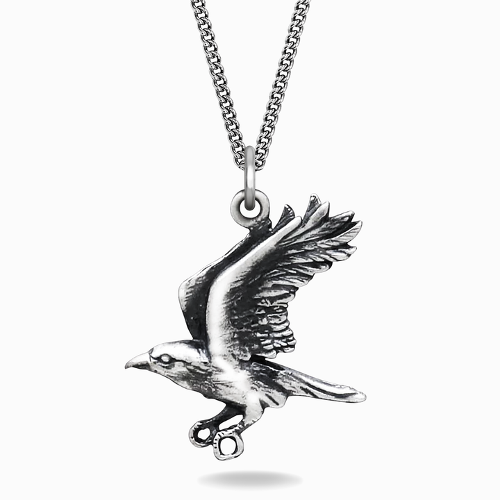 Sterling Silver Flying Raven