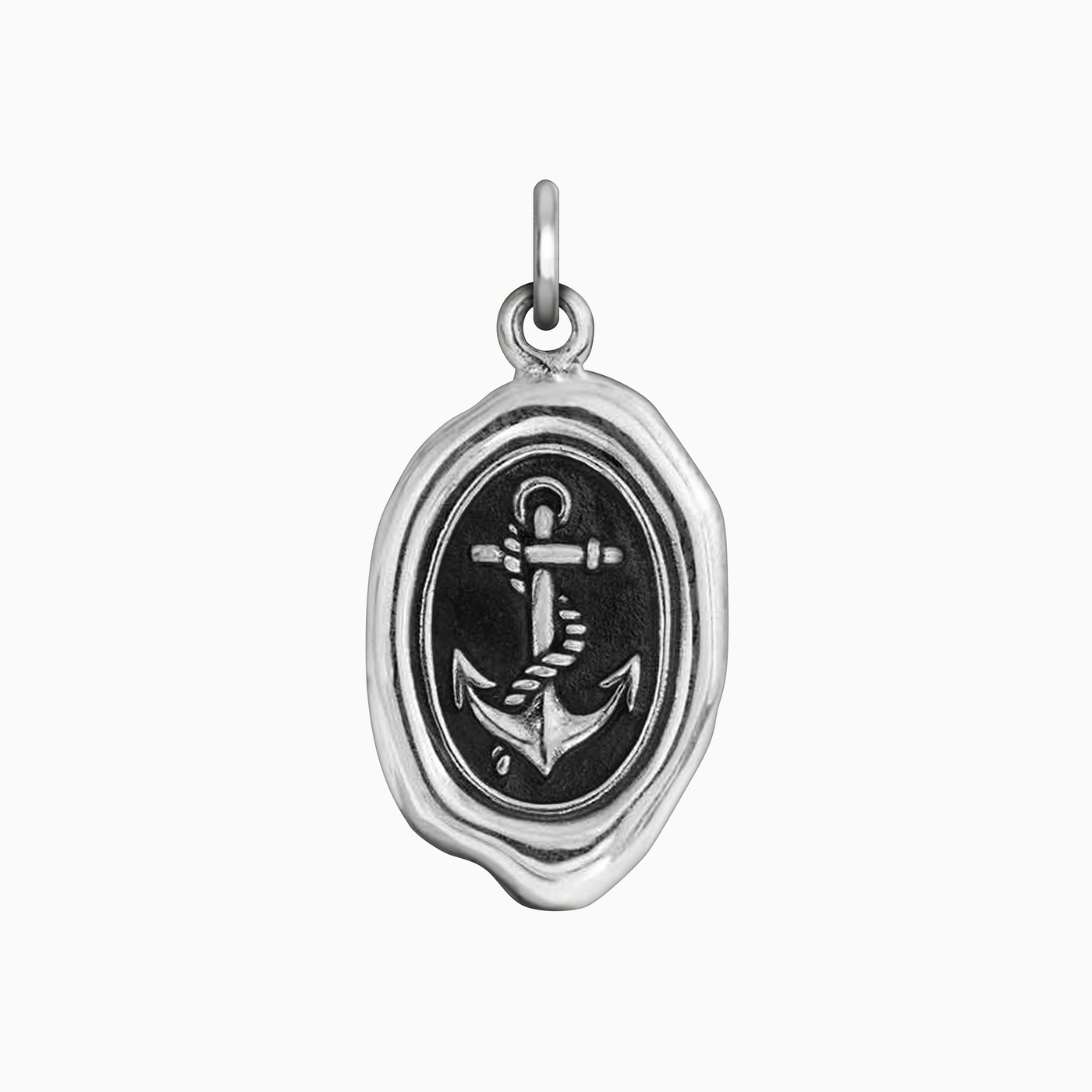 Sterling Silver Anchor Wax Seal Charm 23x12mm