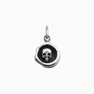 Sterling Silver Wax Seal Skull Charm