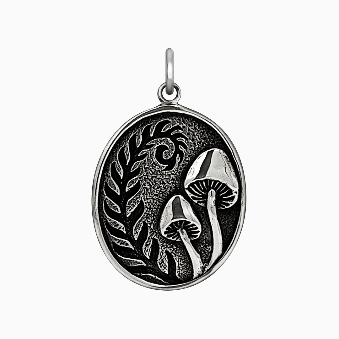 Sterling Silver Fern and Mushroom