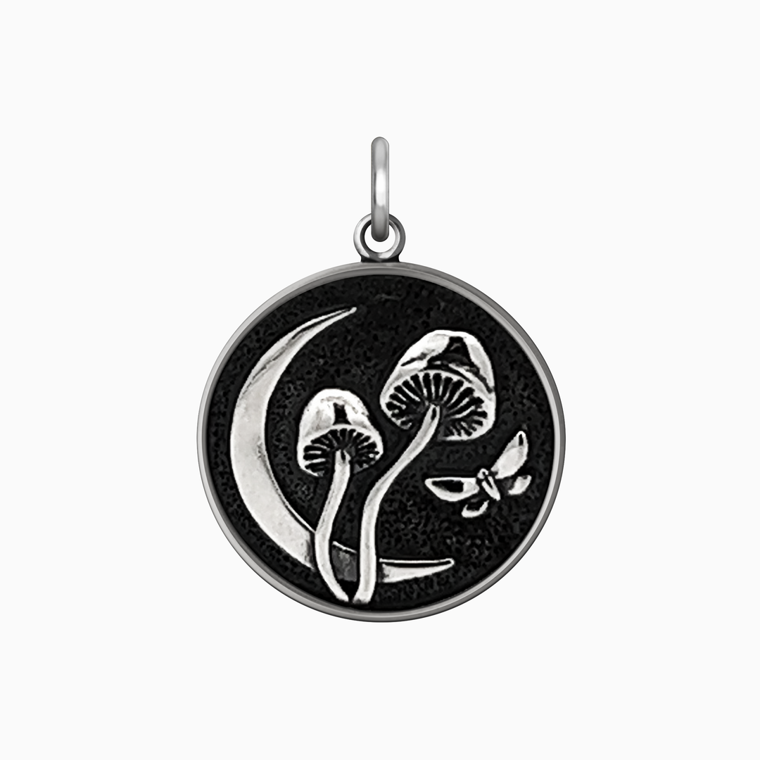 Sterling Silver Fungus Lunae Coin Pendant